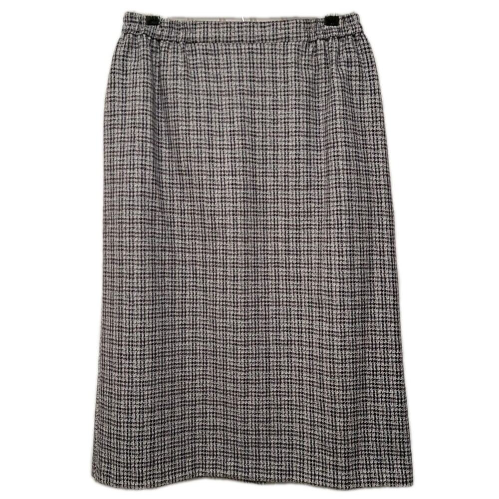 VTG NWT Binder Boston Midi Skirt Womens 16 Purple Gray Wool Blend Tweed Back Zip